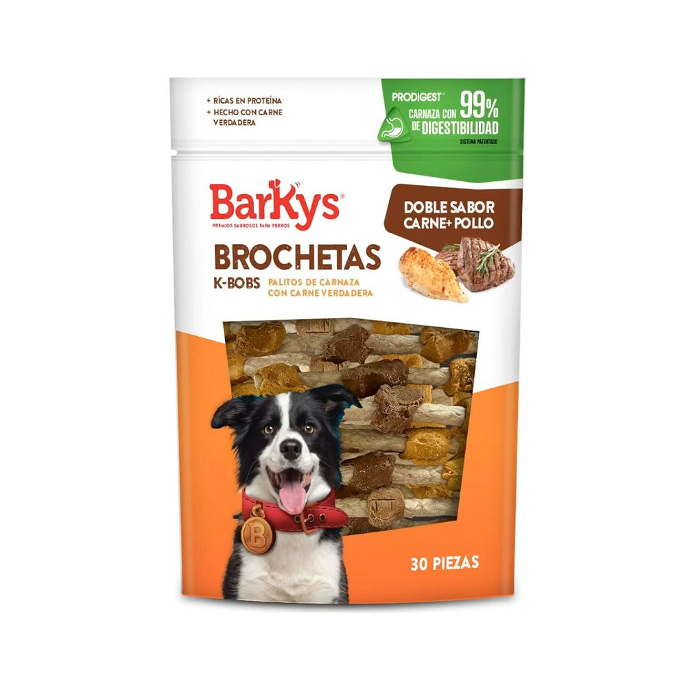 BARKYS - Premios Brocheta K-Bobs de Carne Para Perro 30 Pzas