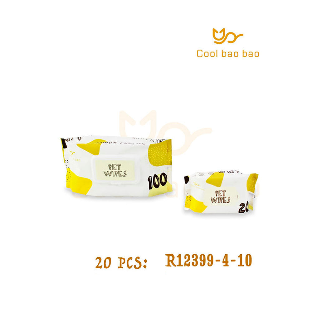 COOL BAO BAO - Toallas Húmedas Para Perros y Gatos 20 Pzas