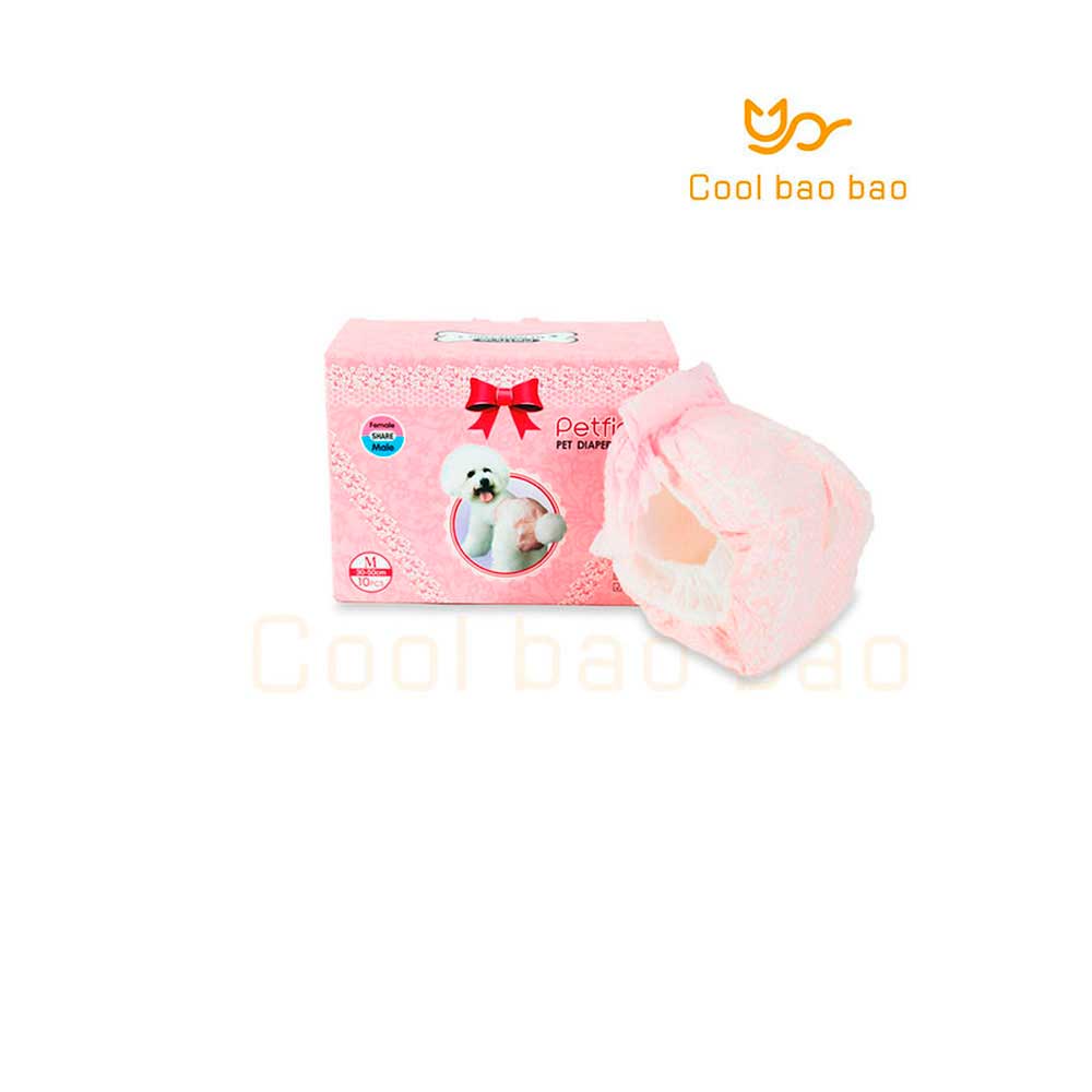 COOL BAO BAO - Pañal Desechable Para Perro Color Rosa Talla L
