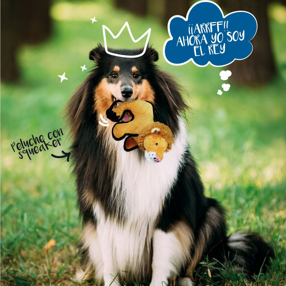 D-PELUCHE - Peluche con Forma de Leon Para Perro 27 Cm