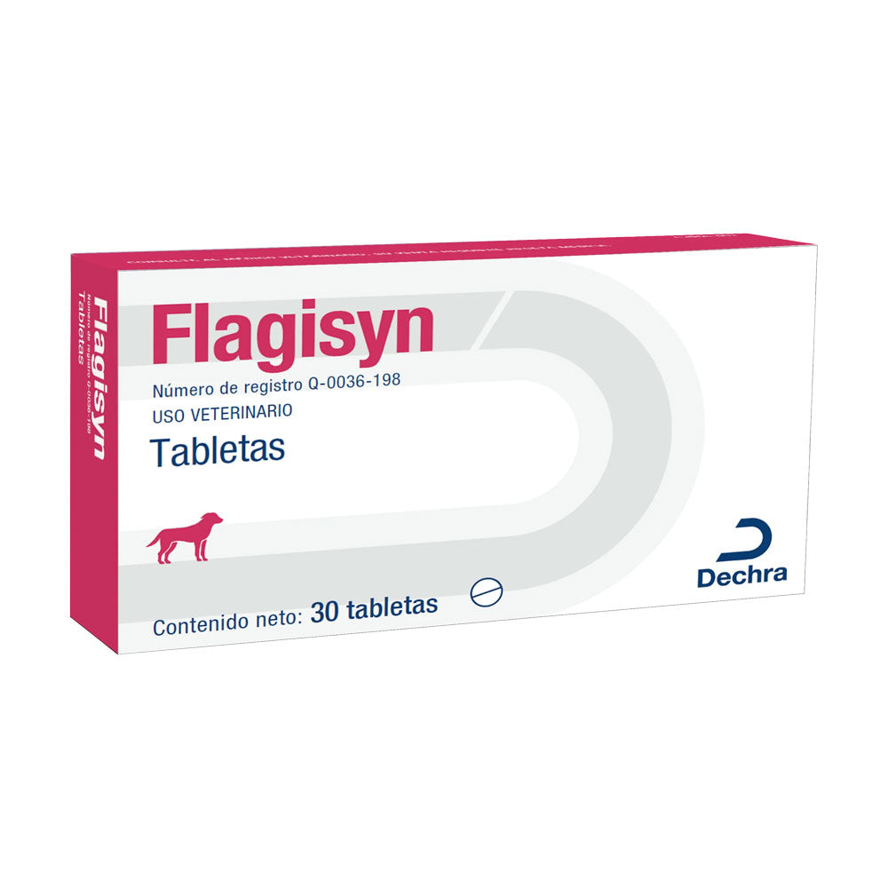 DECHRA - Flagysin Metronidazol Medicamento Para Perro Adulto 30 Tab