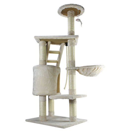 FANCY PETS - Mueble Rascador Con Casa y Hamaca Para Gato 120 Cm