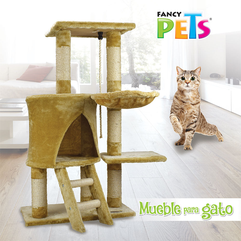 FANCY PETS - Rascador Con Escalera y Hamaca Para Gatos
