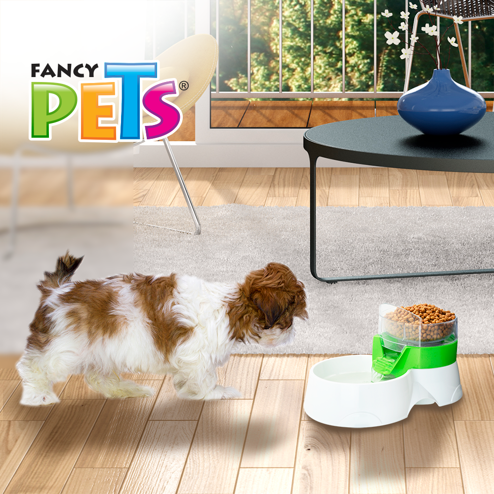 FANCY PETS - Bebedero Y Comedero Tipo Fuente Para Perros y Gatos 1.5 L