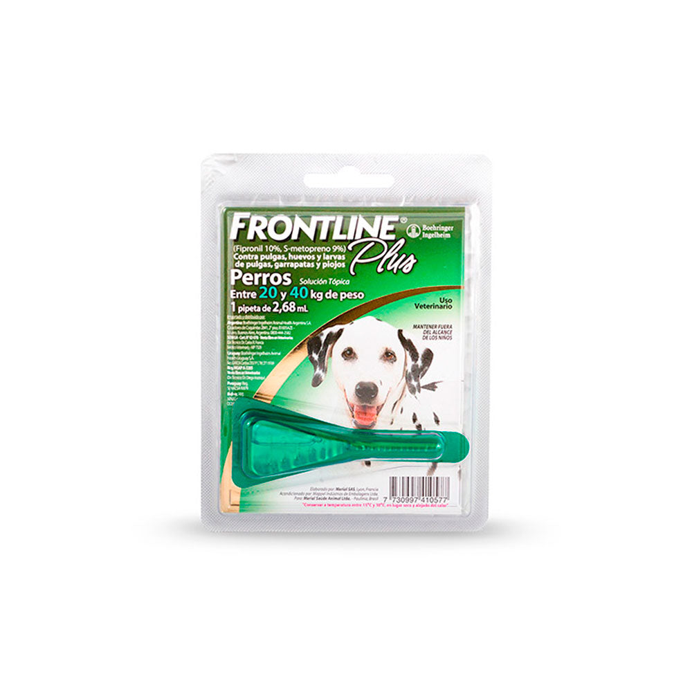 FRONTLINE PLUS - Pipeta Antipulgas Para Perro 20 a 40 Kg Gde