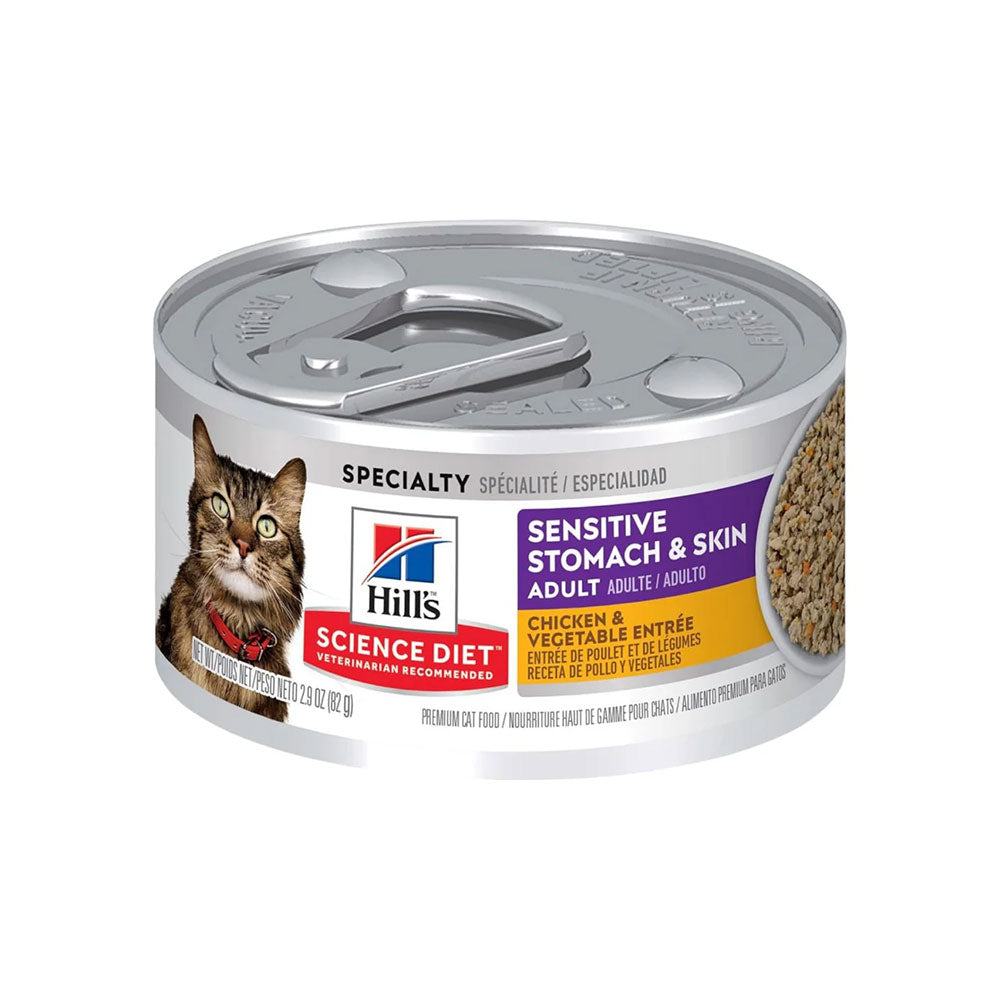 HILL'S SCIENCE DIET - Alimento Húmedo En Lata Para Gato Piel y Estomago Sensible 82 g