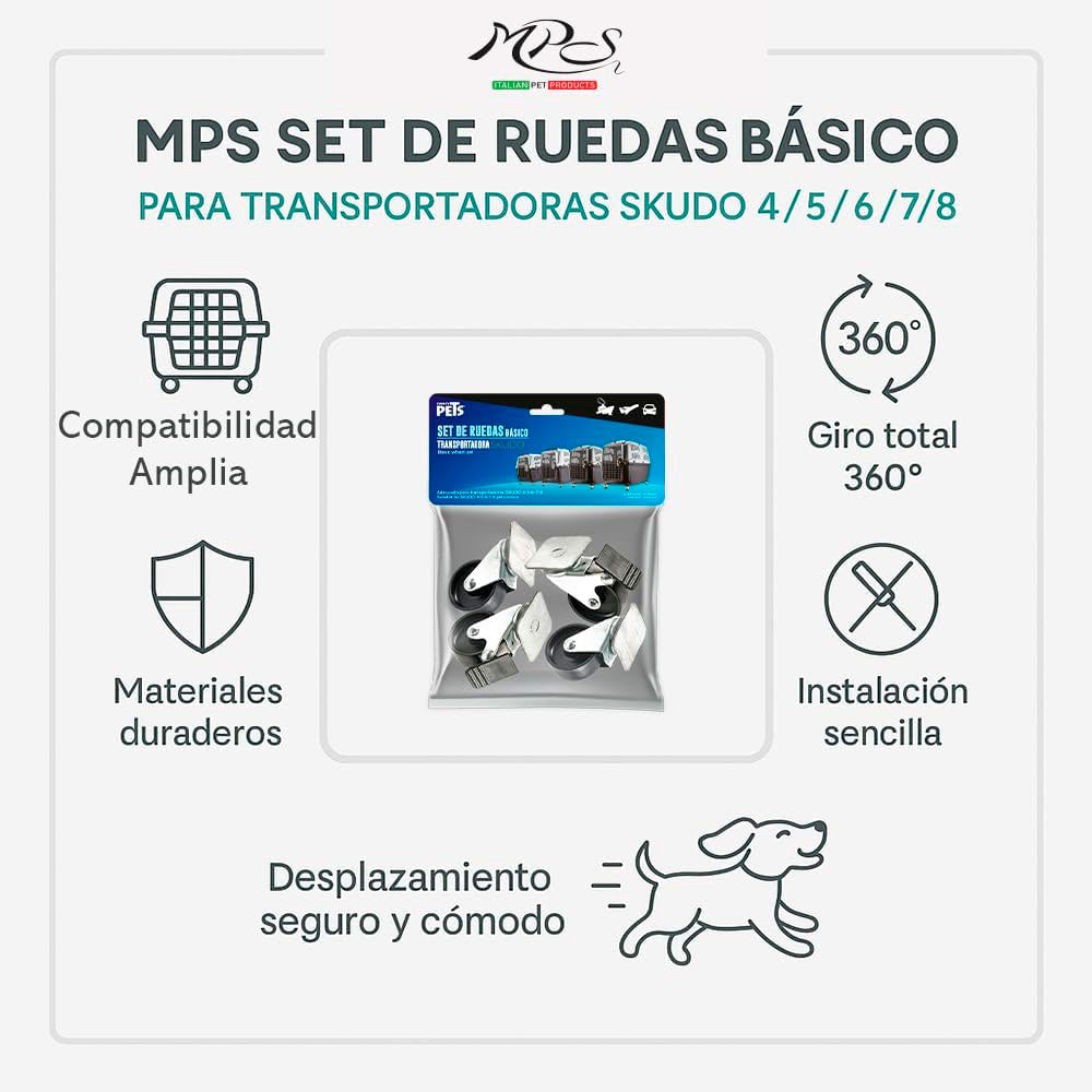 MPS - Set de Ruedas Básico Para Transportadora Skudo 4, 5, 6, 7 y 8