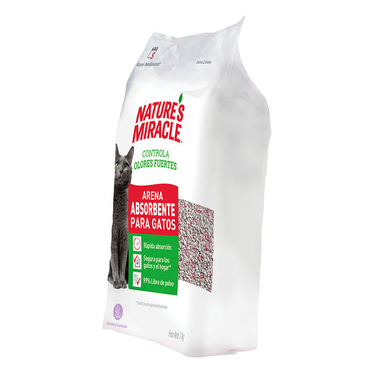NATURES MIRACLE - Arena Absorvente Para Gatos Aroma Lavanda 2 Kg