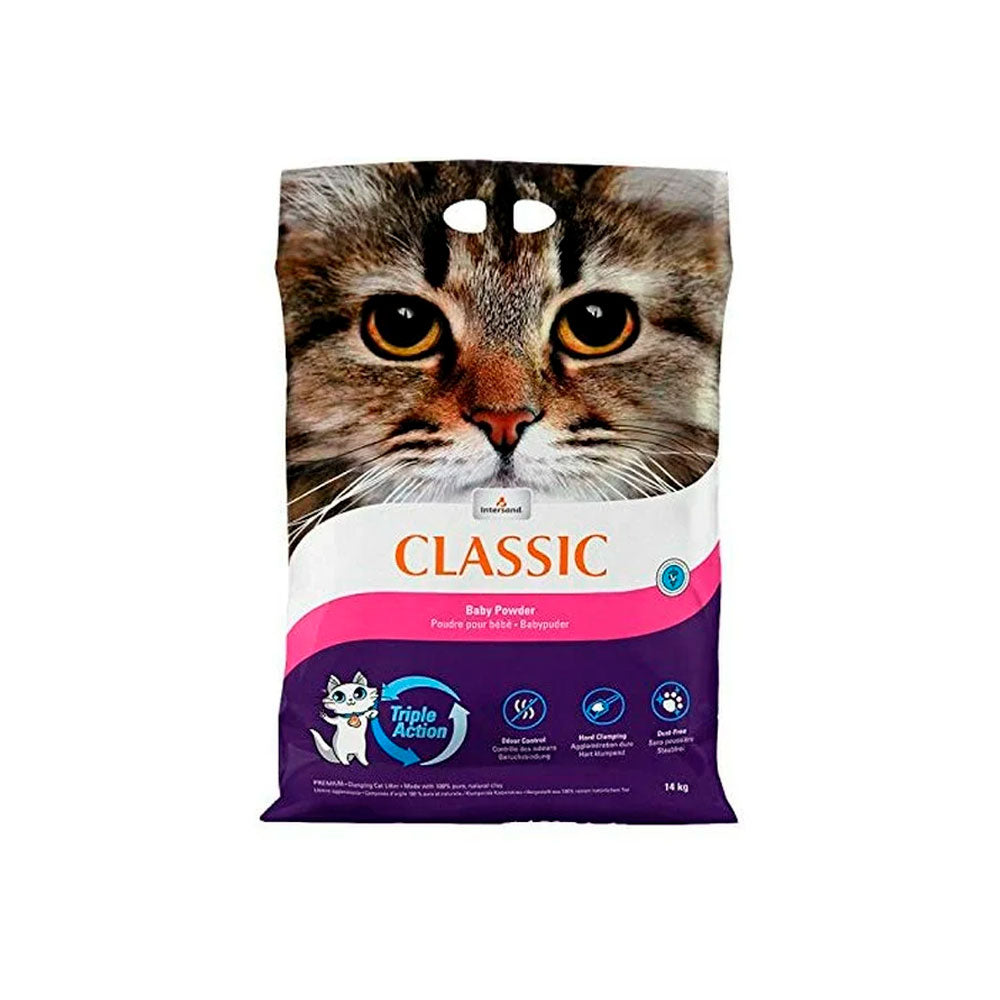 ODOUR LOCK - Arena Para Gato Classic Aroma Talco de Bebé 14 Kg