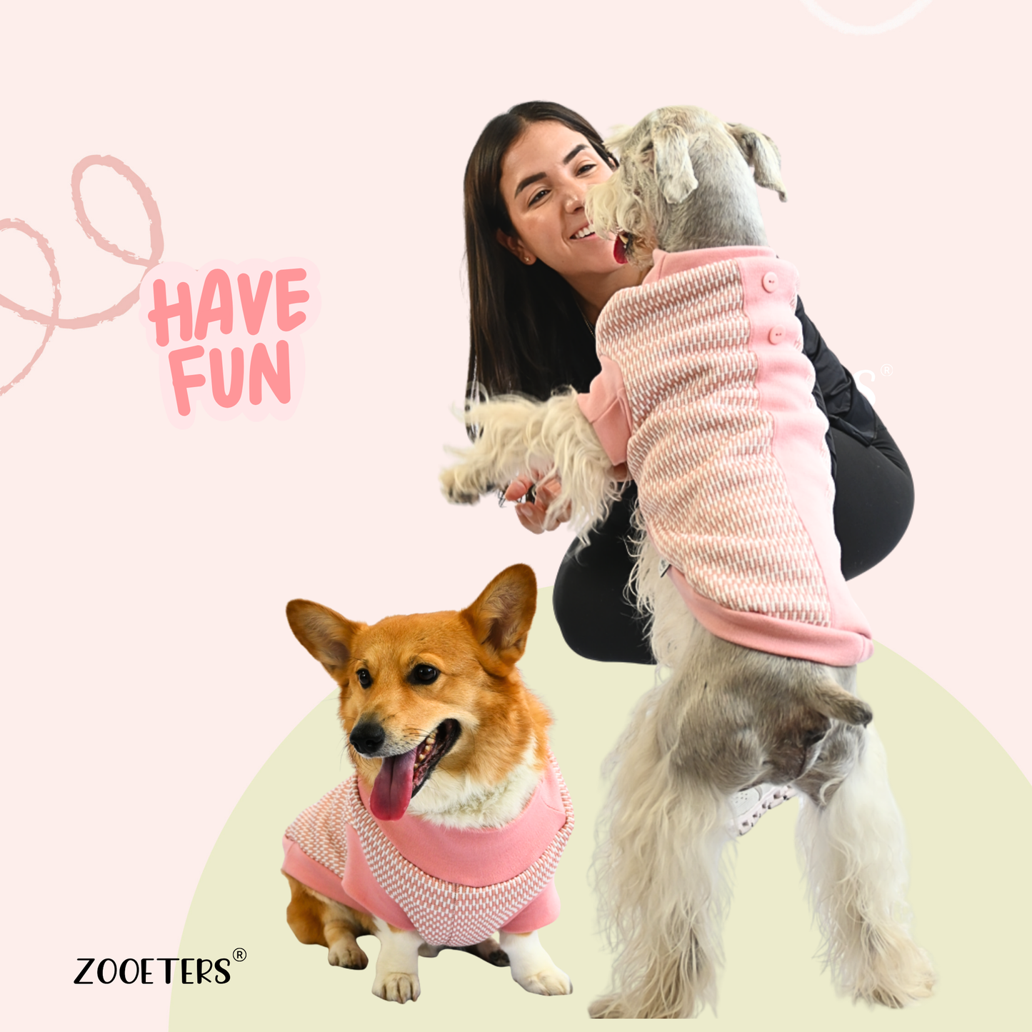ZOOETERS - Suéter Cuadritos Color Rosa Para Perro T8