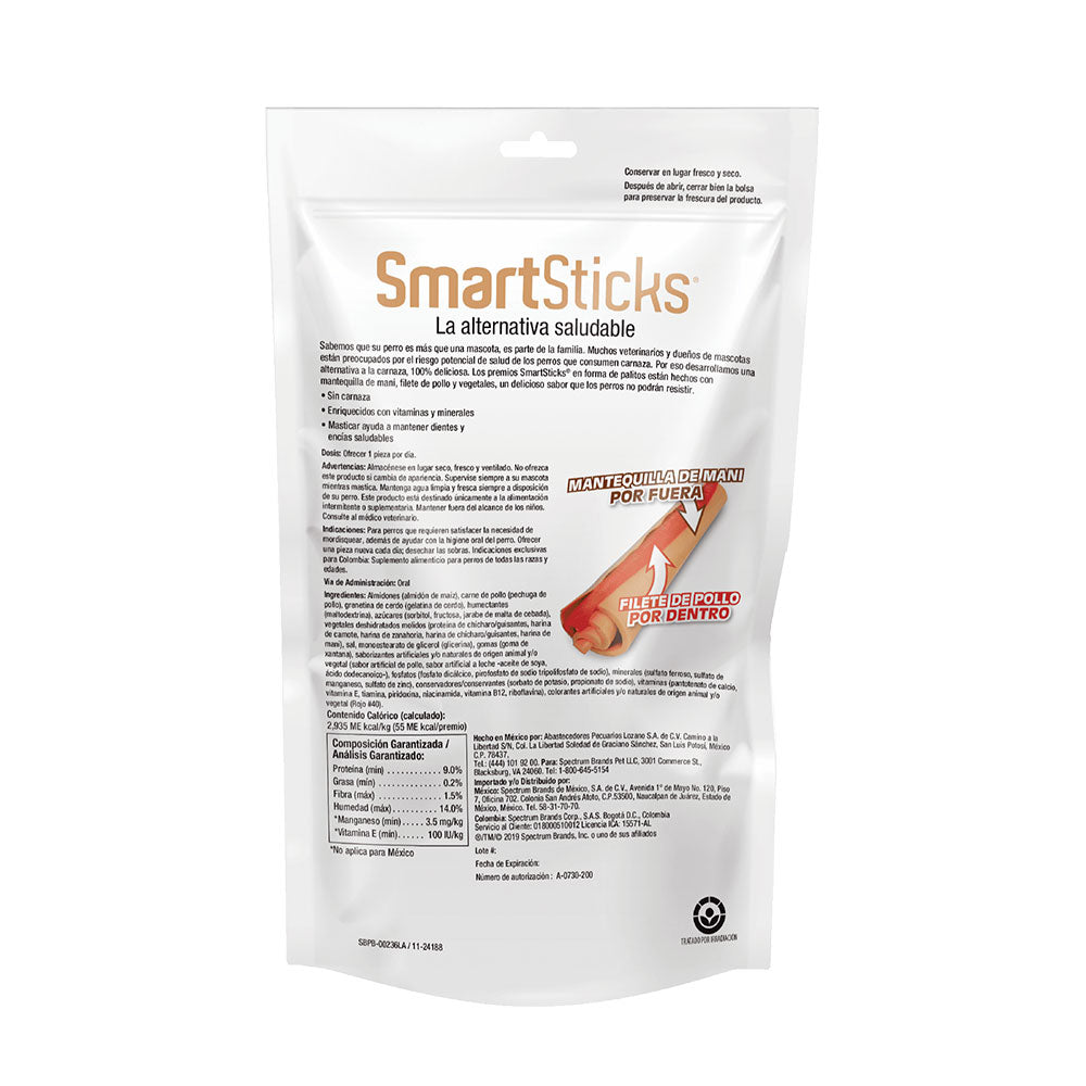 SMART BONES - Premios Para Perro Sticks Cacahuate 5 Pzas