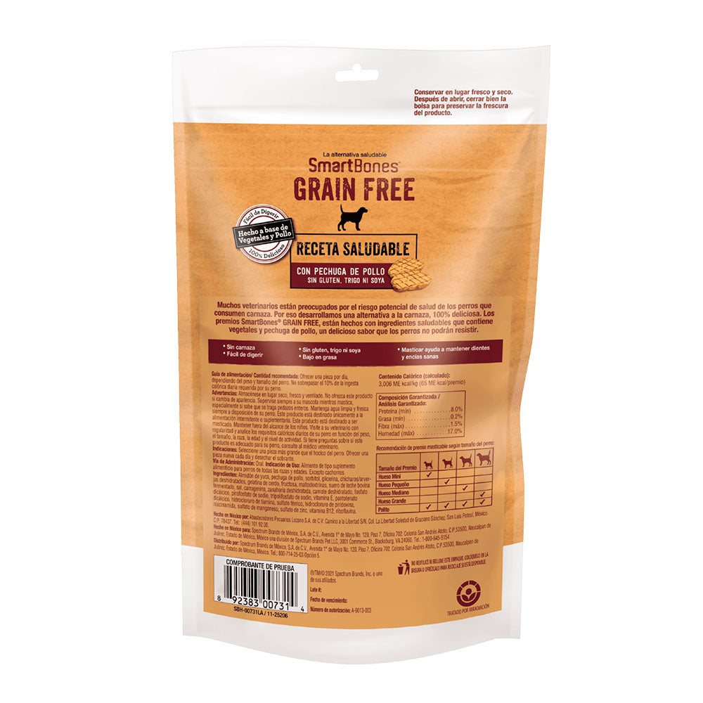 SMART BONES - Premios Para Perro Sticks De Pollo Grain Free 5 Pzas