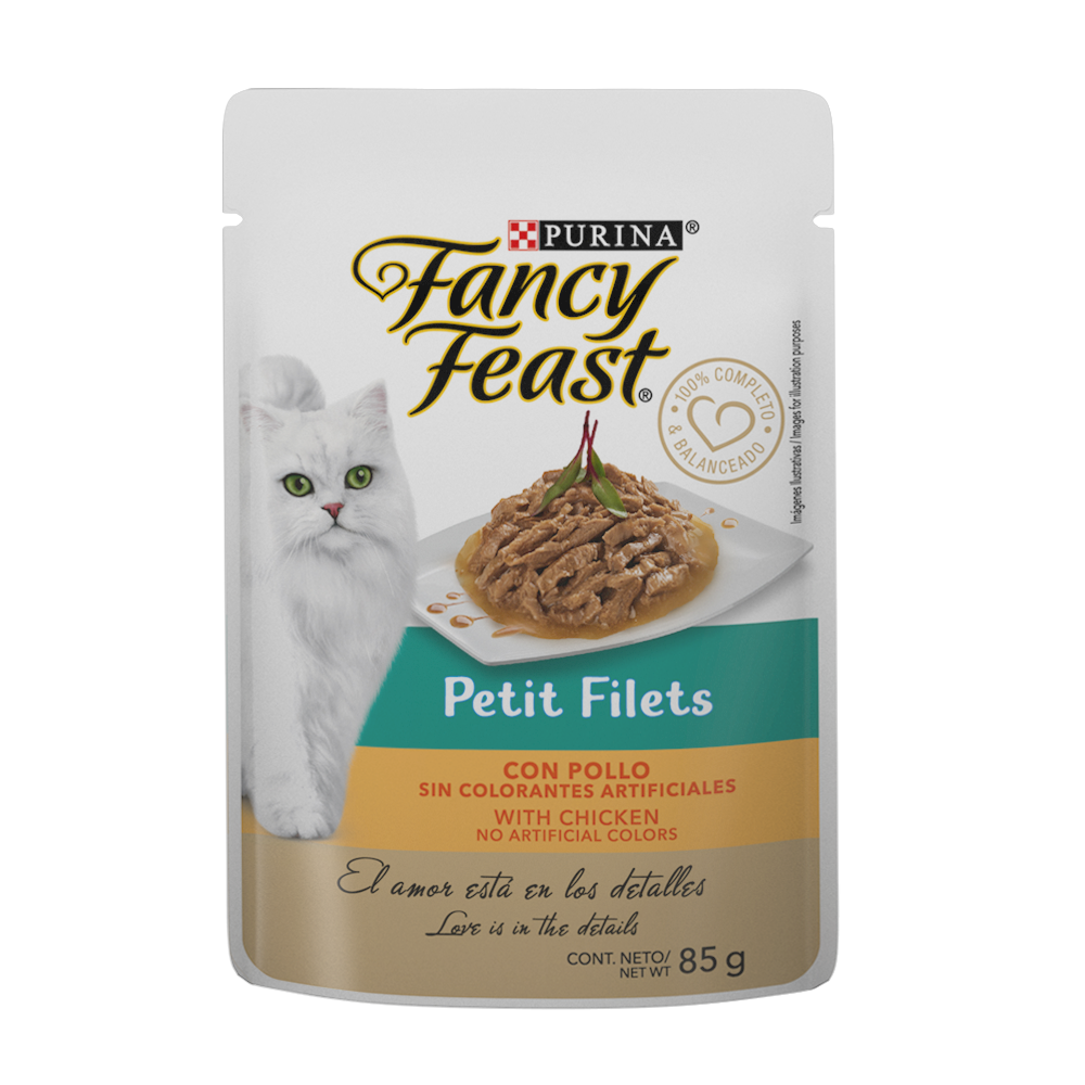 FANCY FEAST - Alimento Húmedo Petit Filete Pollo Pouch 85 g