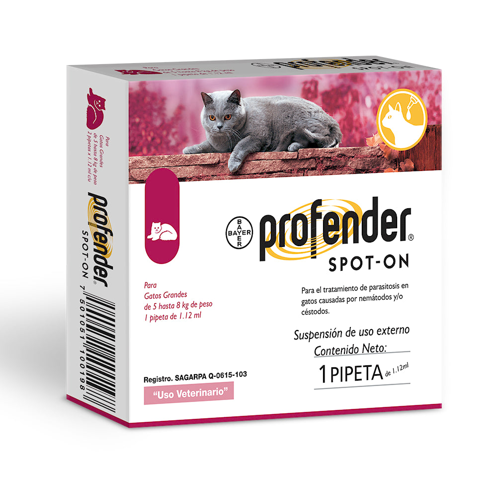 PROFENDER- Desparasitante Intestinal Para Gatos Grandes En Pipeta