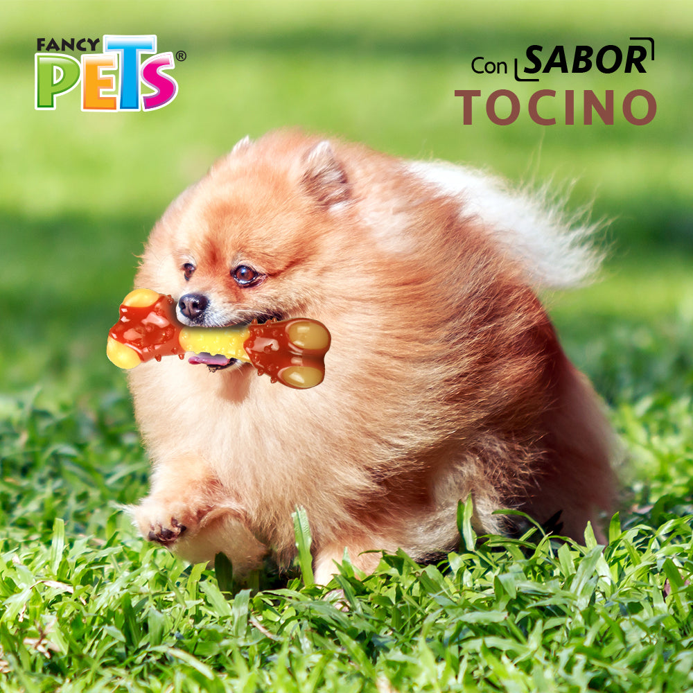 FANCY PETS - Juguete Hueso Sabor Tocino Chico