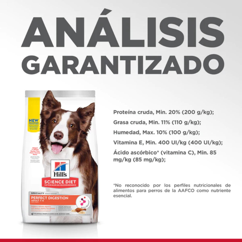 Hill's Science Diet Perfect Digestion - Alimento Seco para Perro Adulto 5.4 kg Digestión Perfecta