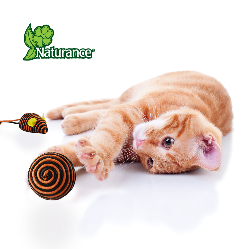 NATURANCE - Juguete Eco para Gato de Bola Y Ratón