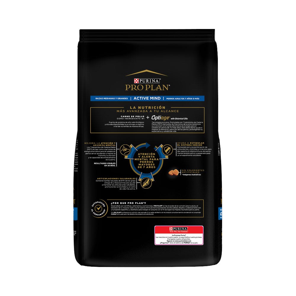 PRO PLAN - Optiage Alimento Seco Senior Razas Medianas y Grandes Pollo 7.5 kg