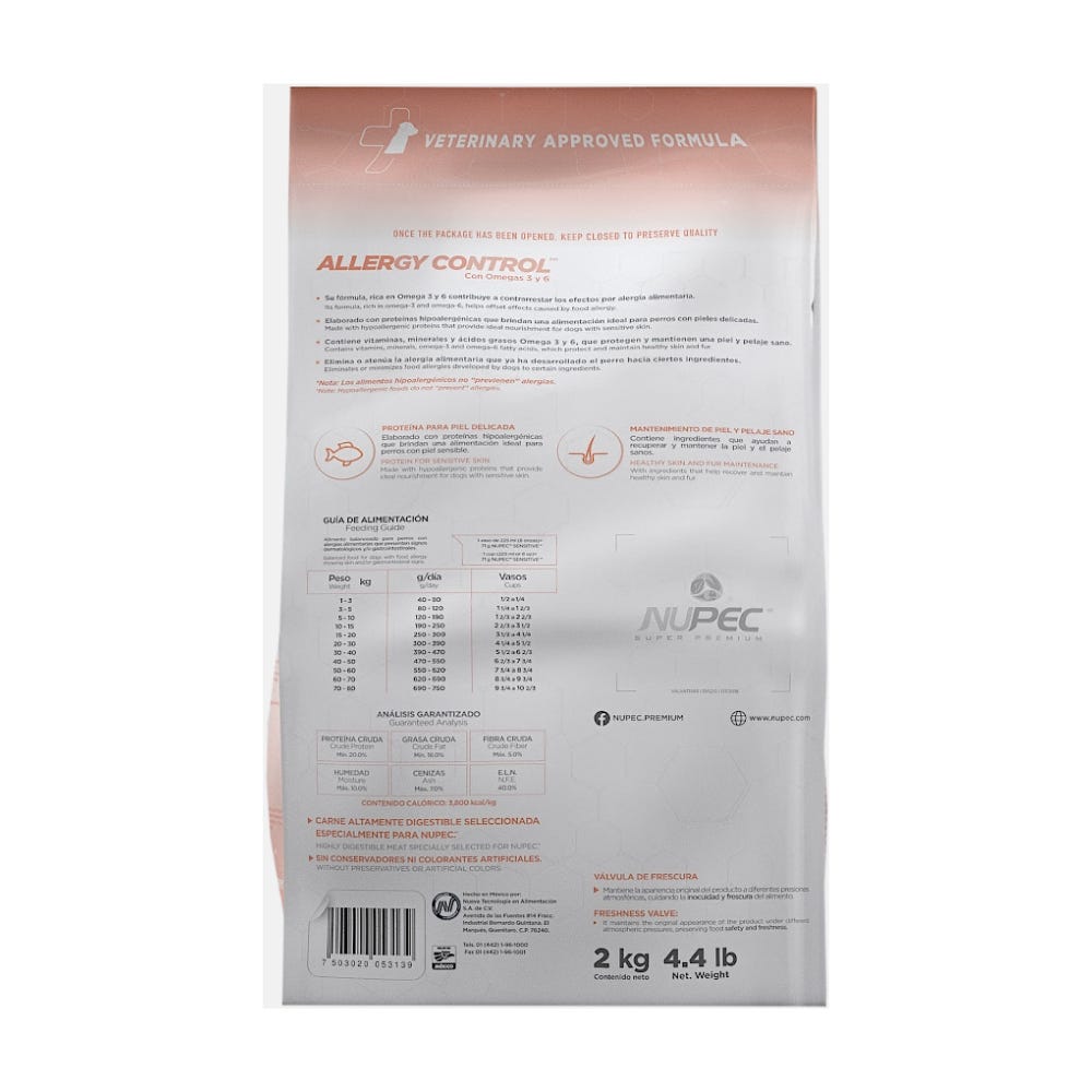 NUPEC - Sensitive Alimento Seco Alergias Alimentarias Perro Adulto 8 kg