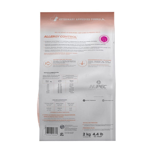 NUPEC - Sensitive Alimento Seco Para Perro Adulto Control De Alergias Razas Pequeñas 8 Kg