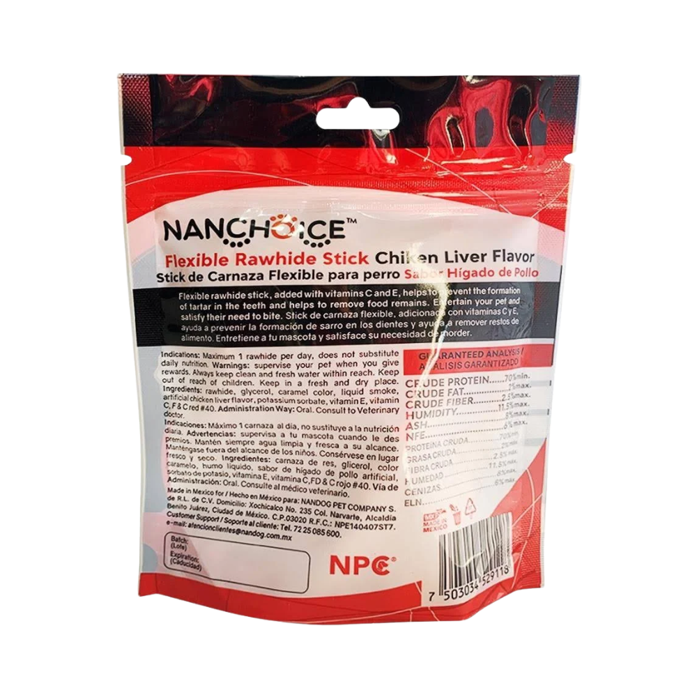 NANCHOICE - Palitos Para Perro Sabor Higado y Pollo 6 Pzas