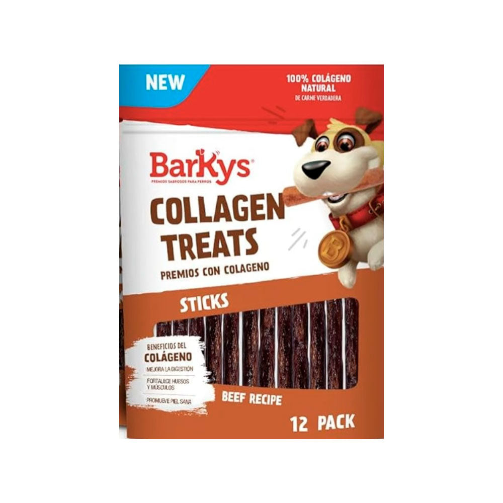 BARKYS - Premios Para Perro Sticks Colágeno de Res 12 Pzas