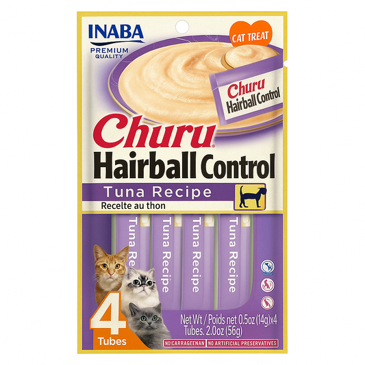 Churu Alimento Premium Pouche Hairball Atún 4 Pzas 