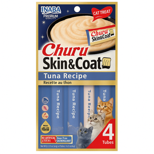 Churu Alimento Premium Pouche Skin & Coat Atún 4 Pzas 