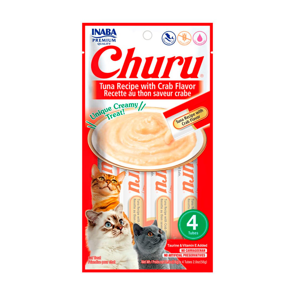 CHURU - Premios Para Gato Filete de Atún y Cangrejo 4 Pzas
