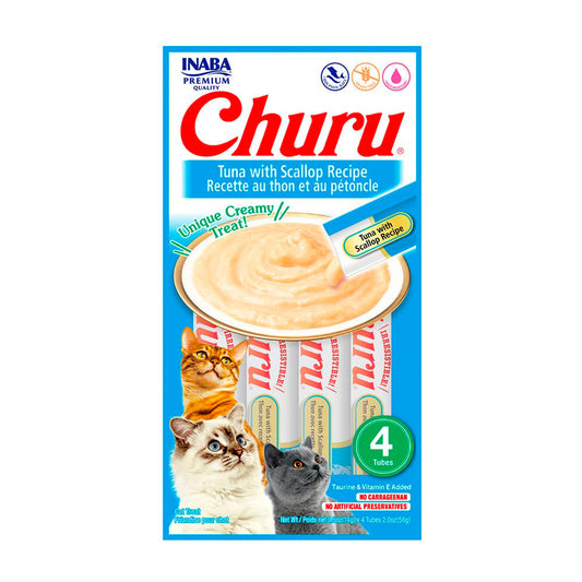 CHURU - Premios Para Gato Filete de Atún y Vieira 4 Pzas