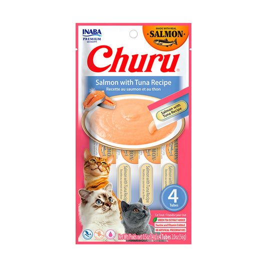 CHURU - Premios Para Gato Sabor Salmón y Atún 4 Pzas