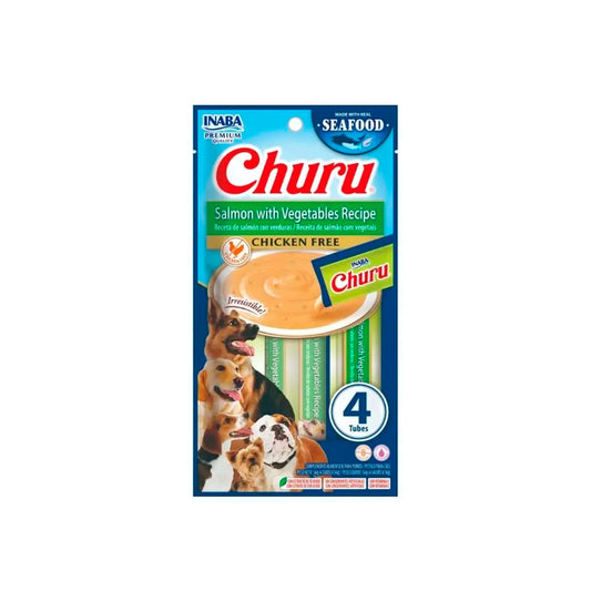 CHURU - Premios Para Perro Sabor Salmón con Verduras 4 Pzas