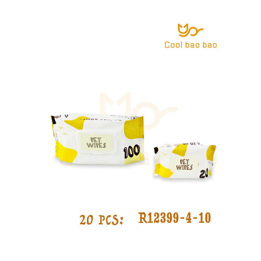 COOL BAO BAO - Toallas Húmedas Para Perros y Gatos 20 Pzas