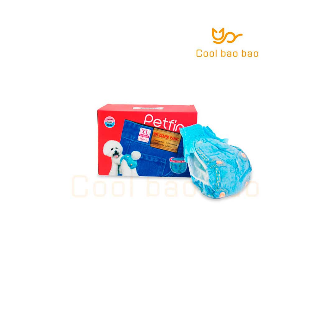 COOL BAO BAO - Pañal Desechable Para Perro Color Azul Talla S