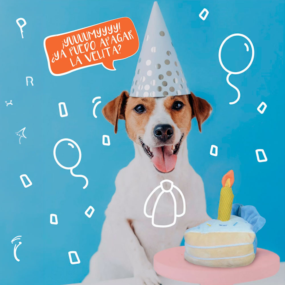 D-PELUCHE - Peluche con Forma de Pastel Para Perro 17 Cm