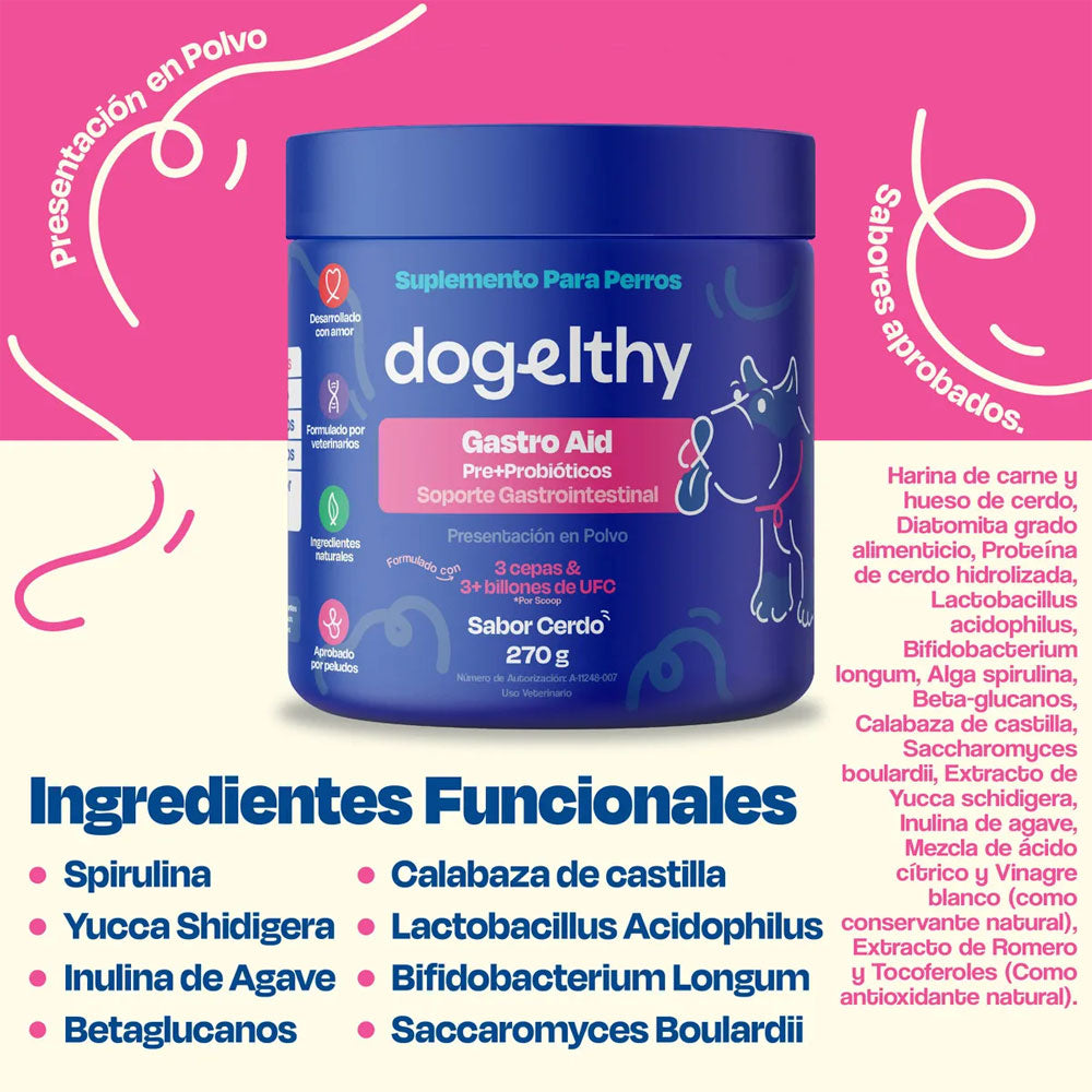 DOGELTHY - Suplemento Gastrointestinal Para Perro Sabor Cerdo Gastro Aid 270 g