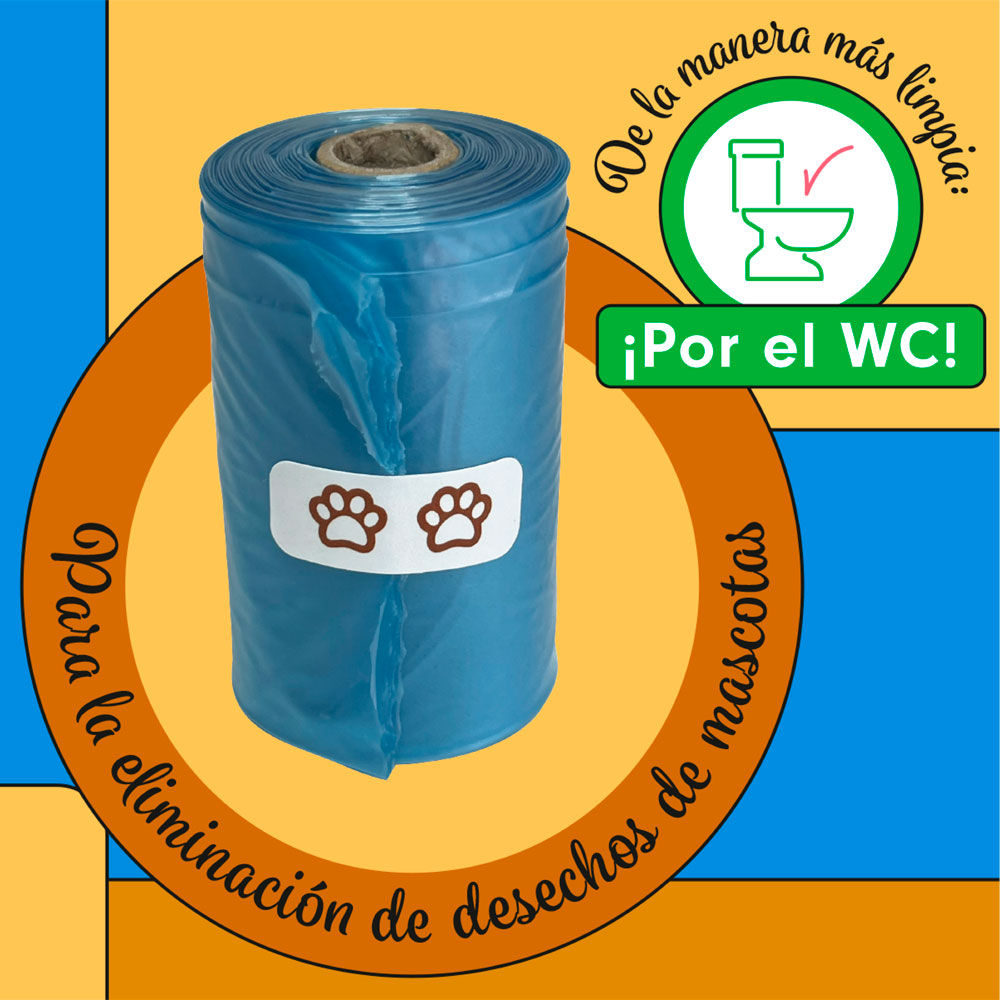 ECOPETLY -  Caja Con 30 Bolsas Para Heces De Perro Hidrosolubles En Wc