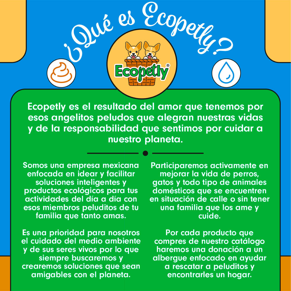 ECOPETLY -  Caja Con 30 Bolsas Para Heces De Perro Hidrosolubles En Wc
