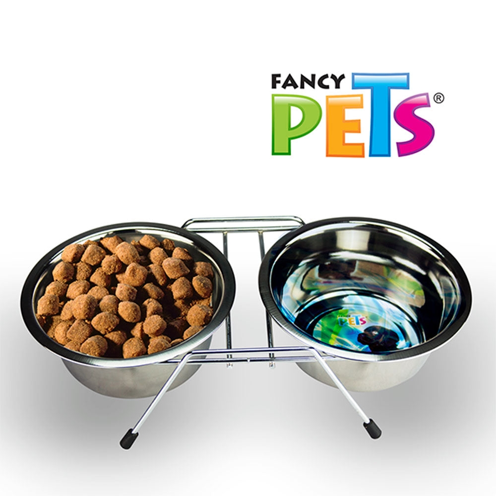 FANCY PETS - Comedero Doble Para Mascotas 950 ml