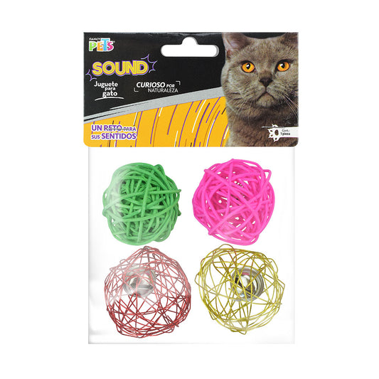 FANCY PETS - Juguete Bola Sound Para Gato 4 Pzas