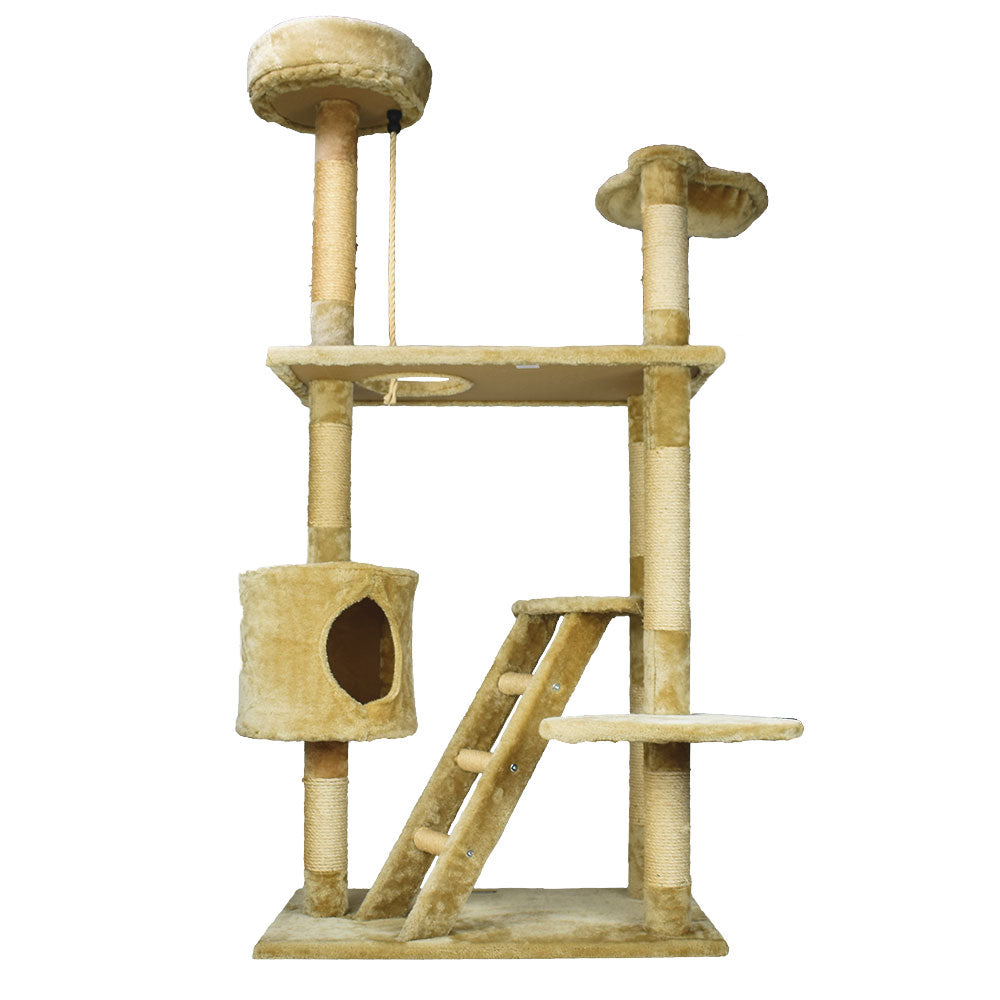FANCY PETS - Mueble Rascador Con Casa y Escalera Para Gato 158 Cm