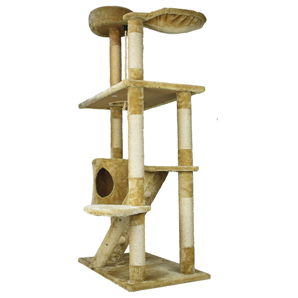 FANCY PETS - Mueble Rascador Con Casa y Escalera Para Gato 158 Cm