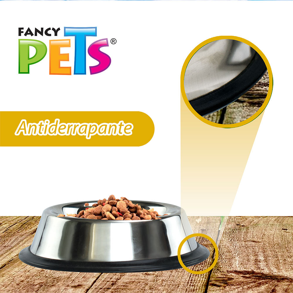 FANCY PETS - Plato De Acero Para Perro 454 g