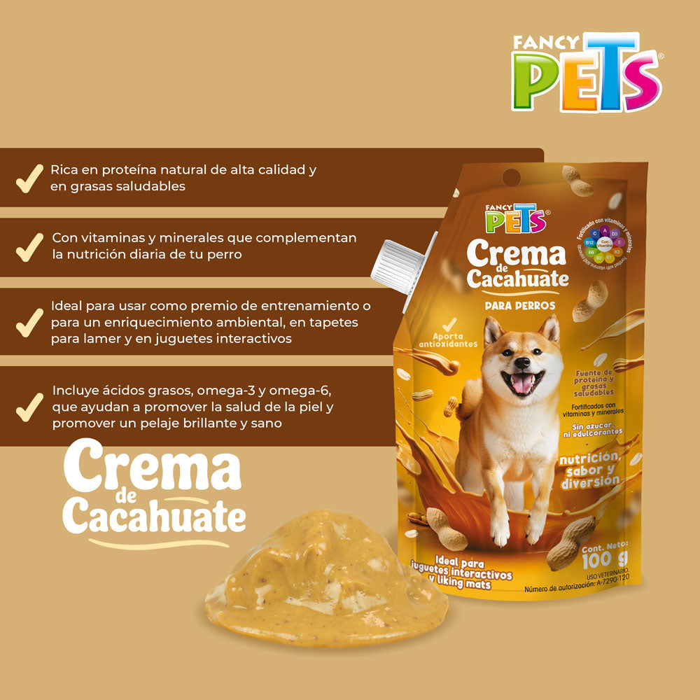 FANCY PETS - Snack Crema De Cacahuate Para Perros 100 g