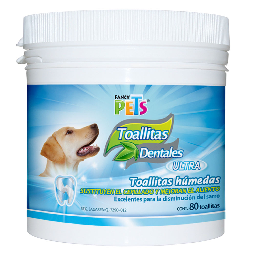 FANCY PETS - Toallitas Dentales Para Perro 80 Pzas