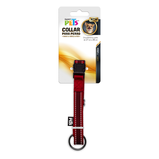 FANCY PETS - Collar Reflejante Rojo Para Perro Xch
