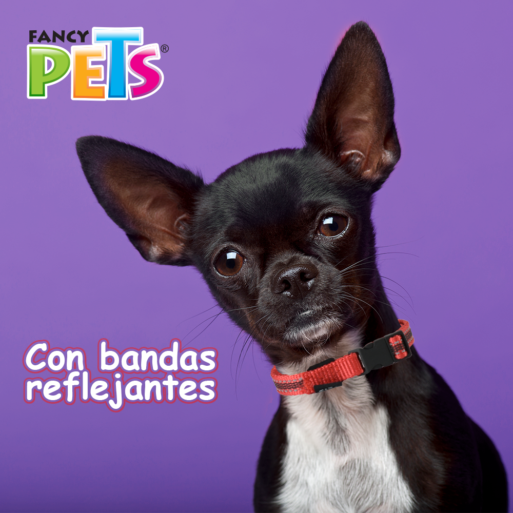 FANCY PETS - Collar Reflejante Rojo Para Perro Xch