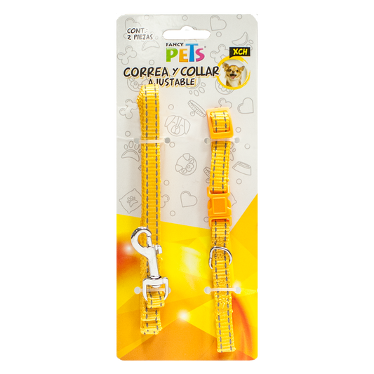 FANCY PETS - Correa Y Collar Reflejante Ajustable Xch Para Perro