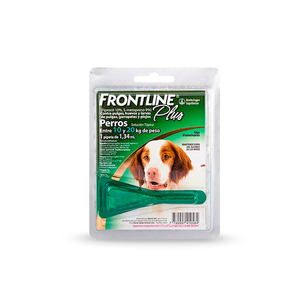 FRONTLINE PLUS - Pipeta Antipulgas Para Perro 10 a 20 Kg Med