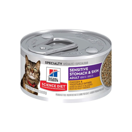 HILL'S SCIENCE DIET - Alimento Húmedo En Lata Para Gato Piel y Estomago Sensible 82 g